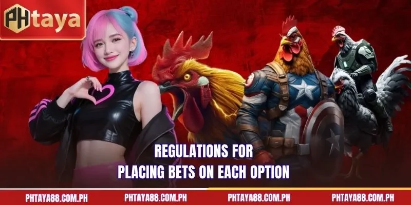 Regulations for placing bets on each option